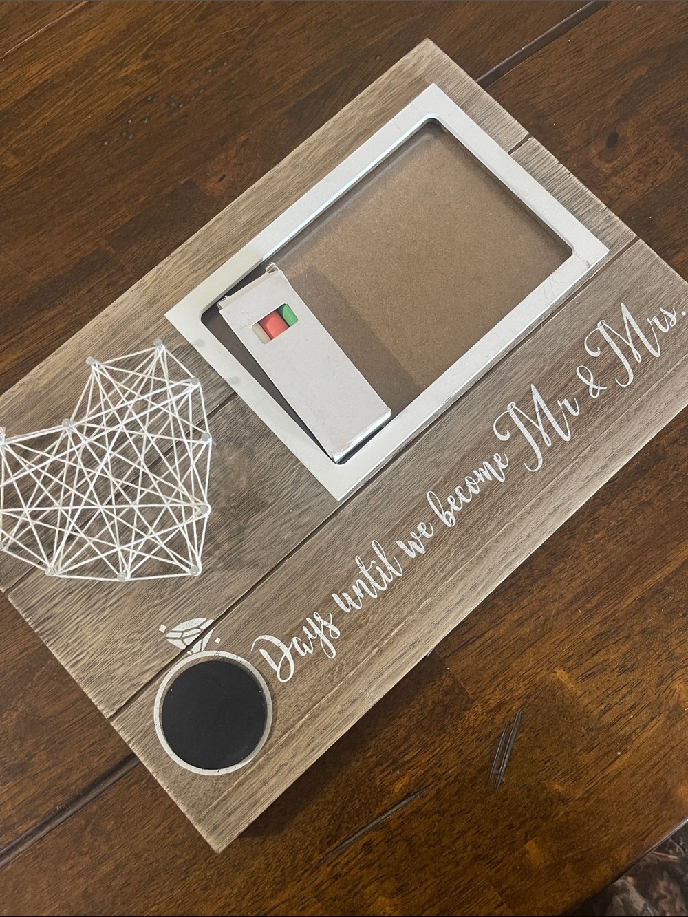 Hobby Lobby Rustic Wooden Wedding Countdown Frame with String Heart